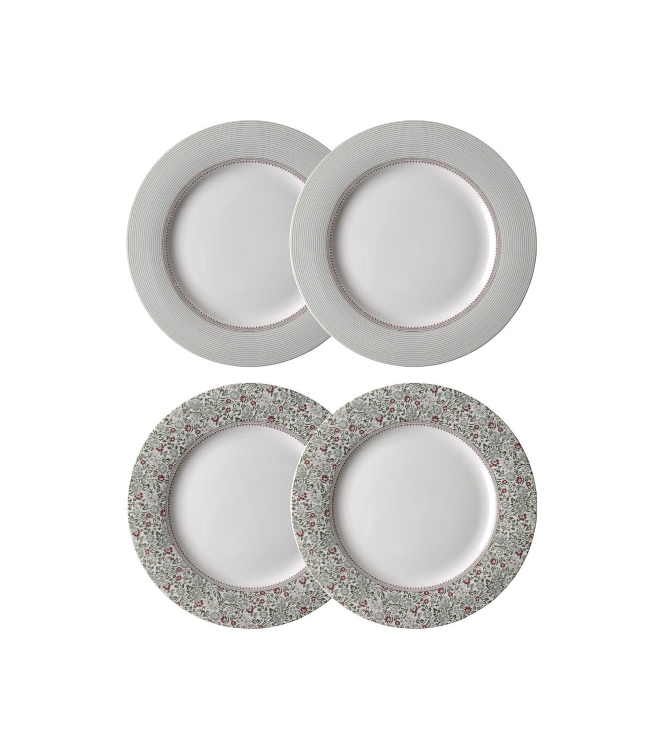 Набір 4-х тарілок WILD CLEMATIS Giftset 4 Plates Ø23 (Green/Green Stripe)